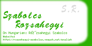 szabolcs rozsahegyi business card